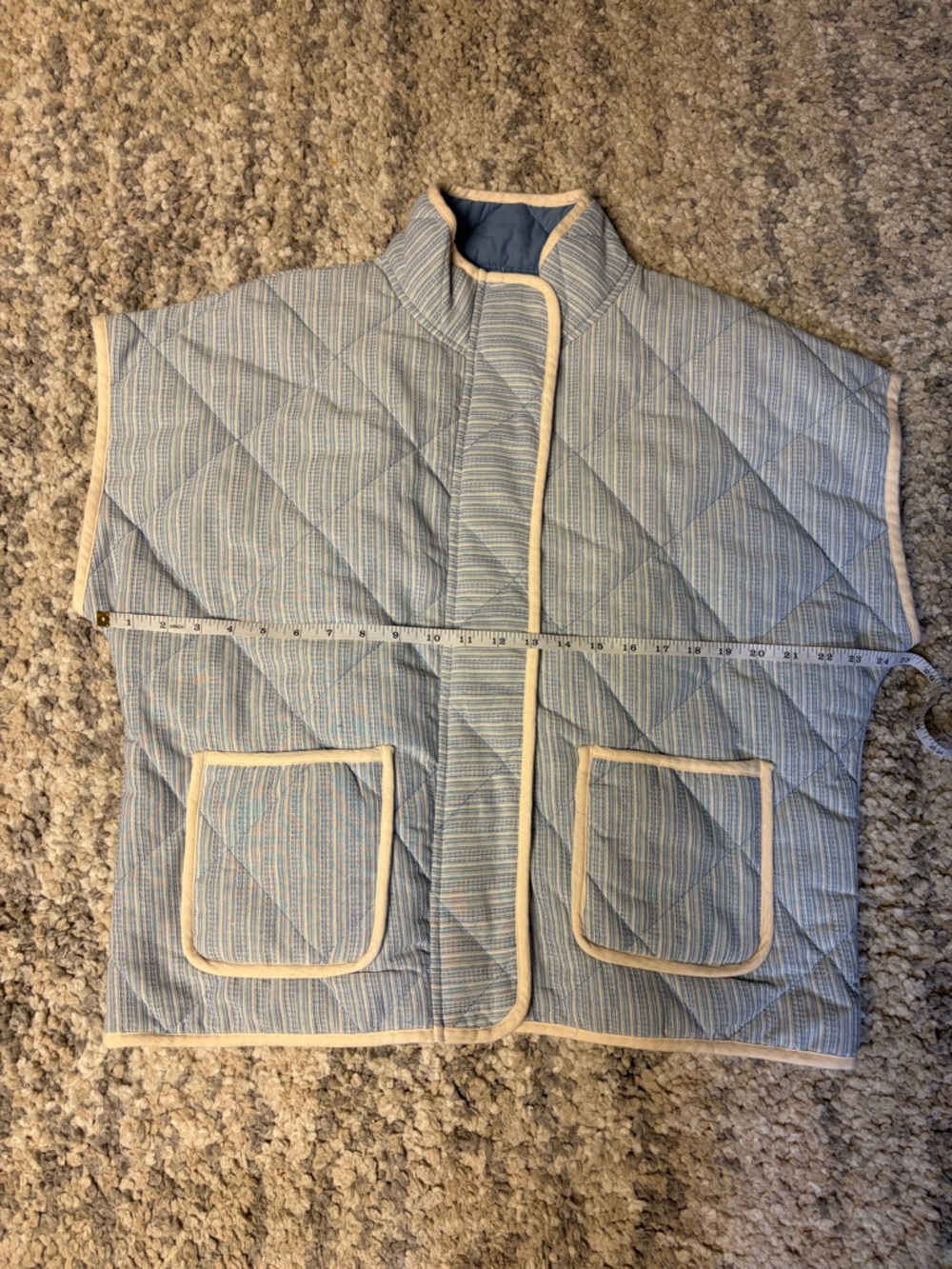 Gilli Light Blue Quilted Vest with Cream NWT size Large - Picture 3 of 10